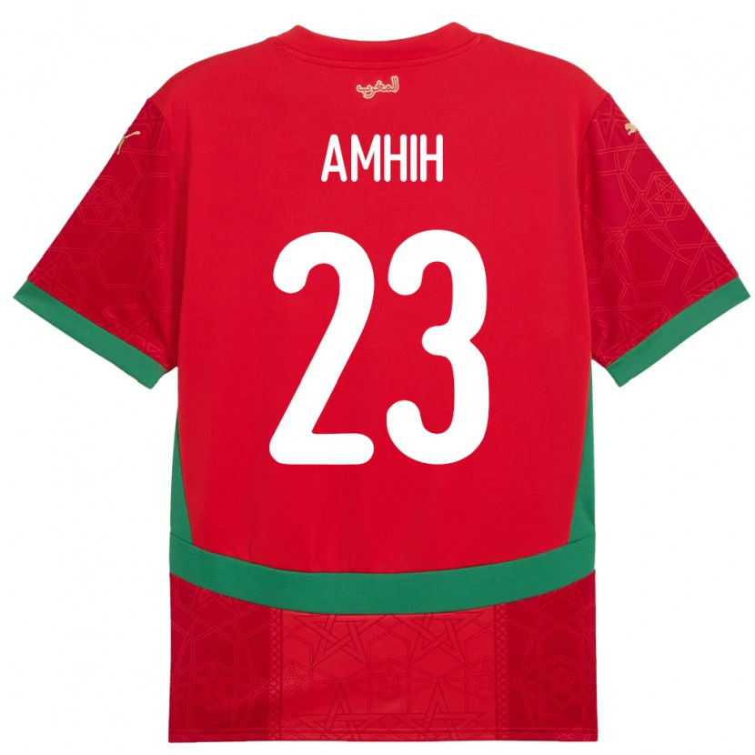 Danxen Kobiety Maroko Yassine Amhih #23 Czerwony Domowa Koszulka 24-26 Koszulki Klubowe