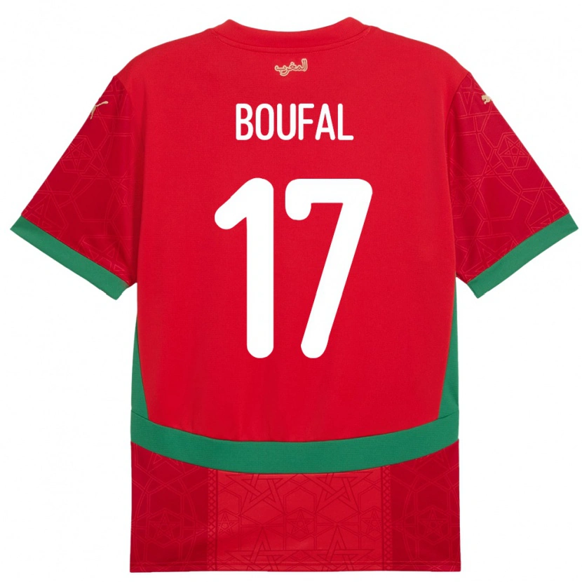 Danxen Kobiety Maroko Sofiane Boufal #17 Czerwony Domowa Koszulka 24-26 Koszulki Klubowe