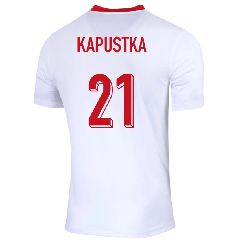 Danxen Kobiety Polska Bartosz Kapustka #21 Biały Domowa Koszulka 24-26 Koszulki Klubowe
