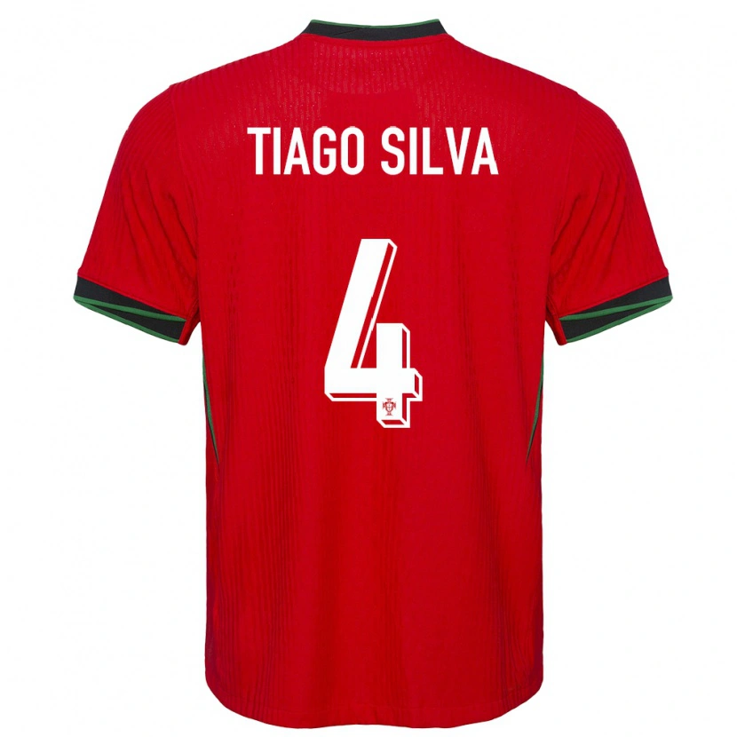 Danxen Kobiety Portugalia Tiago Silva #4 Czerwony Domowa Koszulka 24-26 Koszulki Klubowe