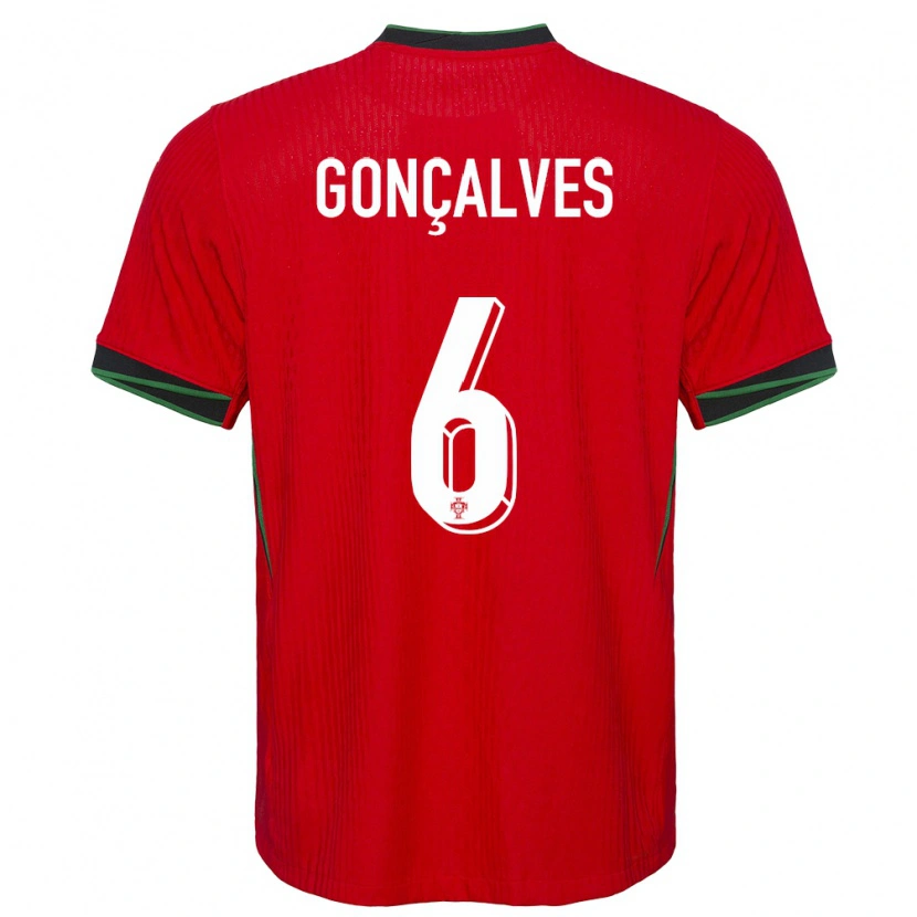 Danxen Kobiety Portugalia Rodrigo Gonçalves #6 Czerwony Domowa Koszulka 24-26 Koszulki Klubowe