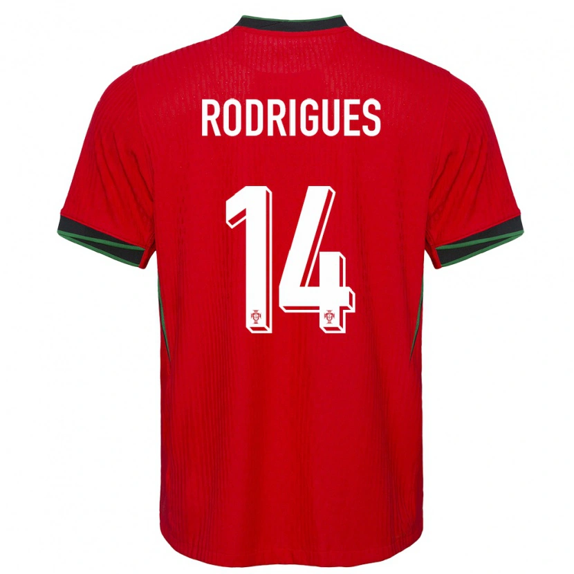 Danxen Kobiety Portugalia Diego Rodrigues #14 Czerwony Domowa Koszulka 24-26 Koszulki Klubowe