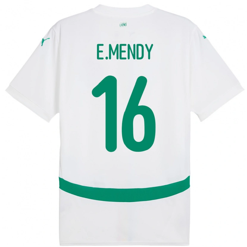 Danxen Kobiety Senegal Edouard Mendy #16 Biały Domowa Koszulka 24-26 Koszulki Klubowe