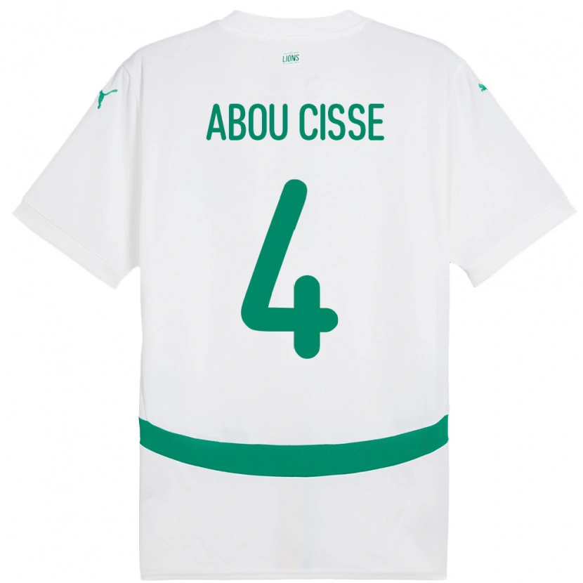 Danxen Kobiety Senegal Pape Abou Cisse #4 Biały Domowa Koszulka 24-26 Koszulki Klubowe