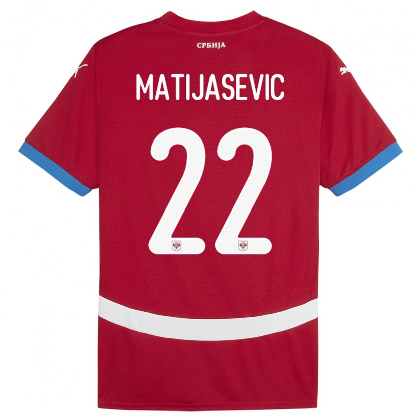 Danxen Kobiety Serbia Filip Matijasevic #22 Czerwony Domowa Koszulka 24-26 Koszulki Klubowe