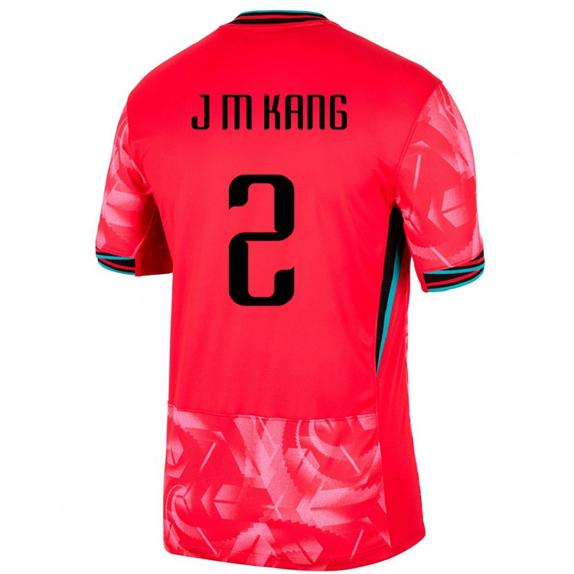 Danxen Kobiety Korea Południowa Min-Jun Kang #2 Czerwony Domowa Koszulka 24-26 Koszulki Klubowe
