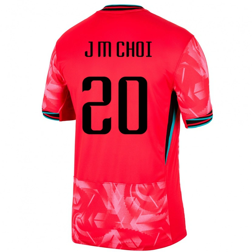 Danxen Kobiety Korea Południowa Min-Jun Choi #20 Czerwony Domowa Koszulka 24-26 Koszulki Klubowe