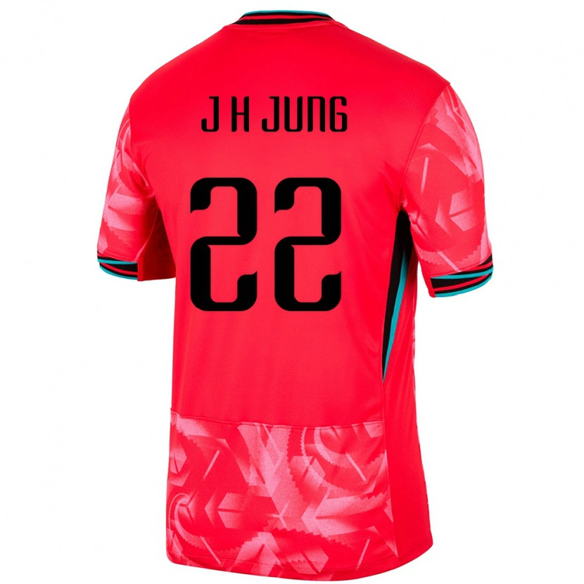 Danxen Kobiety Korea Południowa Jung Jong Hun #22 Czerwony Domowa Koszulka 24-26 Koszulki Klubowe