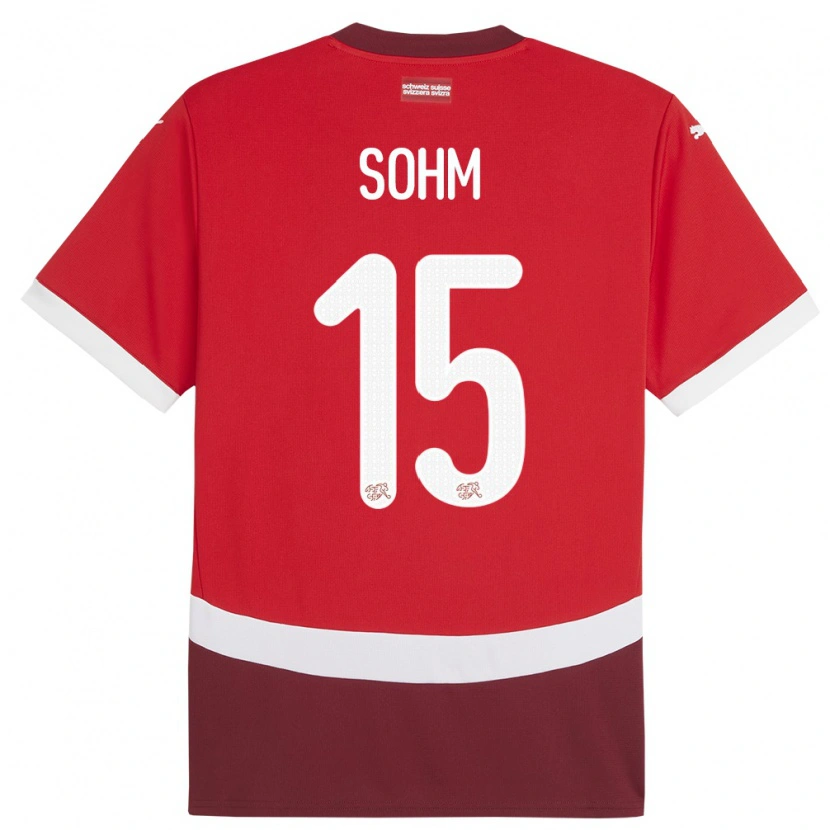 Danxen Kobiety Szwajcaria Simon Sohm #15 Czerwony Domowa Koszulka 24-26 Koszulki Klubowe