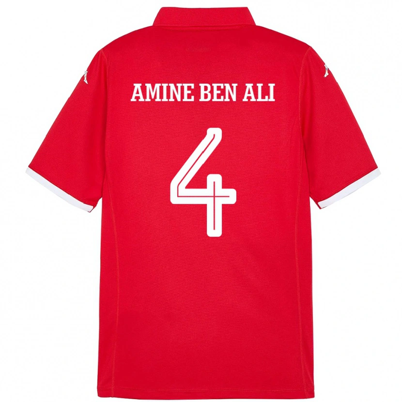 Danxen Kobiety Tunezja Mohamed Amine Ben Ali #4 Czerwony Domowa Koszulka 24-26 Koszulki Klubowe