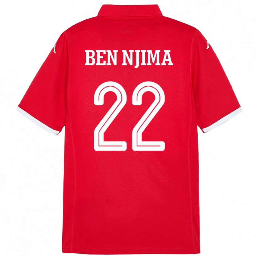 Danxen Kobiety Tunezja Firas Ben Njima #22 Czerwony Domowa Koszulka 24-26 Koszulki Klubowe