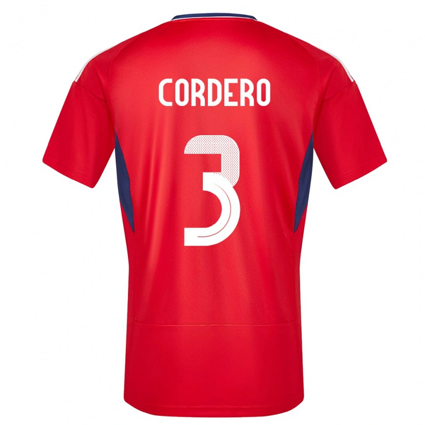 Danxen Kobiety Kostaryka Thiago Cordero #3 Czerwony Domowa Koszulka 24-26 Koszulki Klubowe
