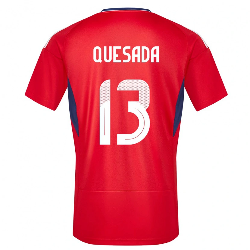 Danxen Kobiety Kostaryka Sebastián Quesada #13 Czerwony Domowa Koszulka 24-26 Koszulki Klubowe