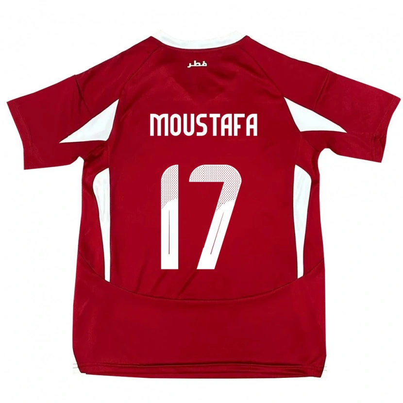 Danxen Kobiety Katar Abdelrahman Moustafa #17 Czerwony Domowa Koszulka 24-26 Koszulki Klubowe
