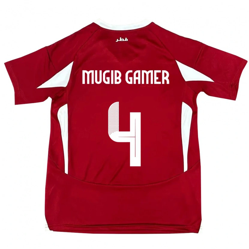 Danxen Kobiety Katar Abdalla Mugib Gamer #4 Czerwony Domowa Koszulka 24-26 Koszulki Klubowe