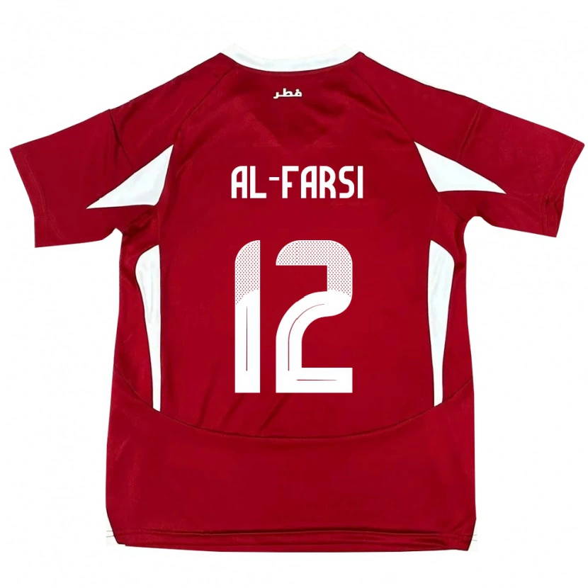 Danxen Kobiety Katar Faiz Al-Farsi #12 Czerwony Domowa Koszulka 24-26 Koszulki Klubowe
