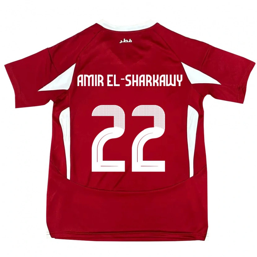 Danxen Kobiety Katar Galal Amir El-Sharkawy #22 Czerwony Domowa Koszulka 24-26 Koszulki Klubowe