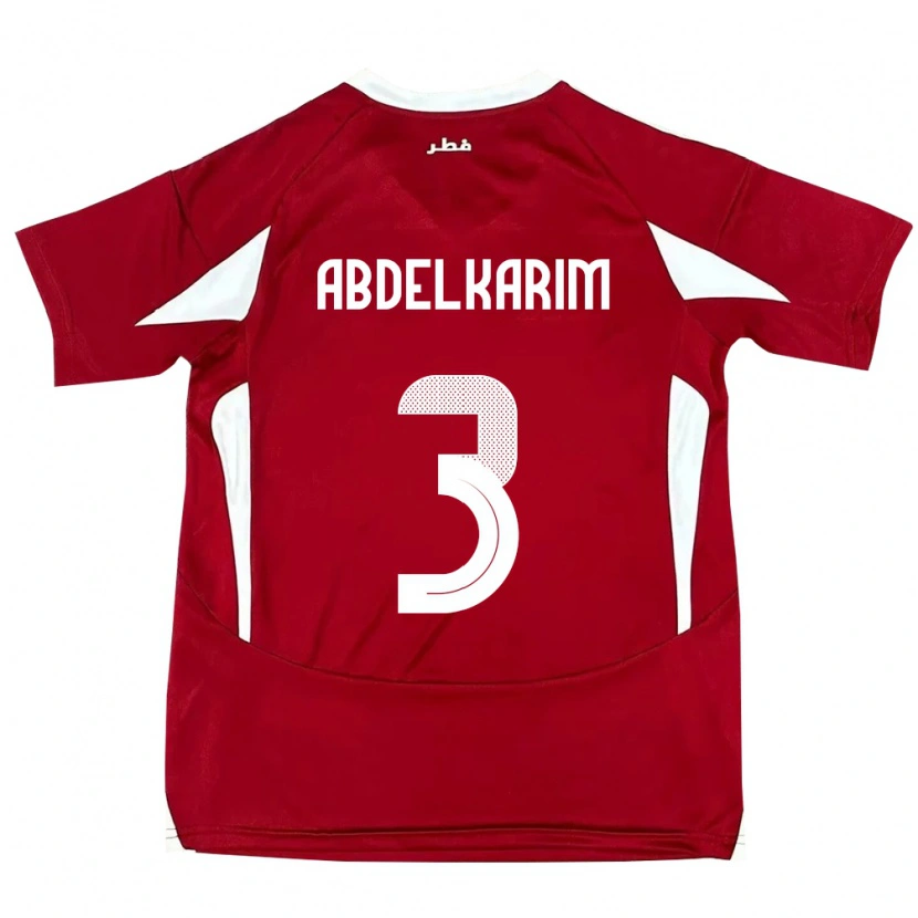 Danxen Kobiety Katar Abdelkarim Hassan #3 Czerwony Domowa Koszulka 24-26 Koszulki Klubowe
