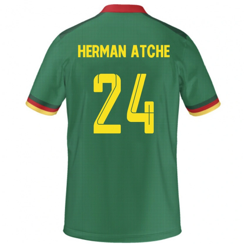 Danxen Kobiety Kamerun Miguel Herman Atche #24 Zielony Domowa Koszulka 24-26 Koszulki Klubowe
