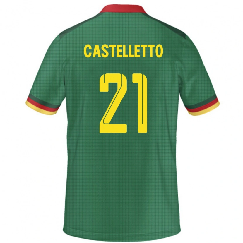 Danxen Kobiety Kamerun Jean-Charles Castelletto #21 Zielony Domowa Koszulka 24-26 Koszulki Klubowe