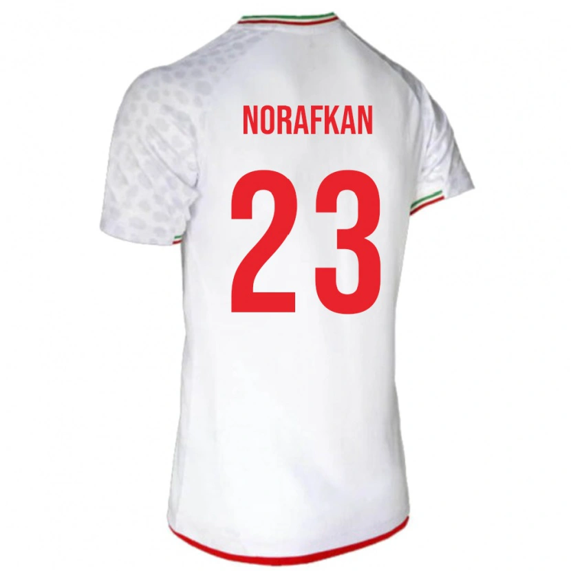 Danxen Kobiety Iran Omid Norafkan #23 Biały Domowa Koszulka 24-26 Koszulki Klubowe