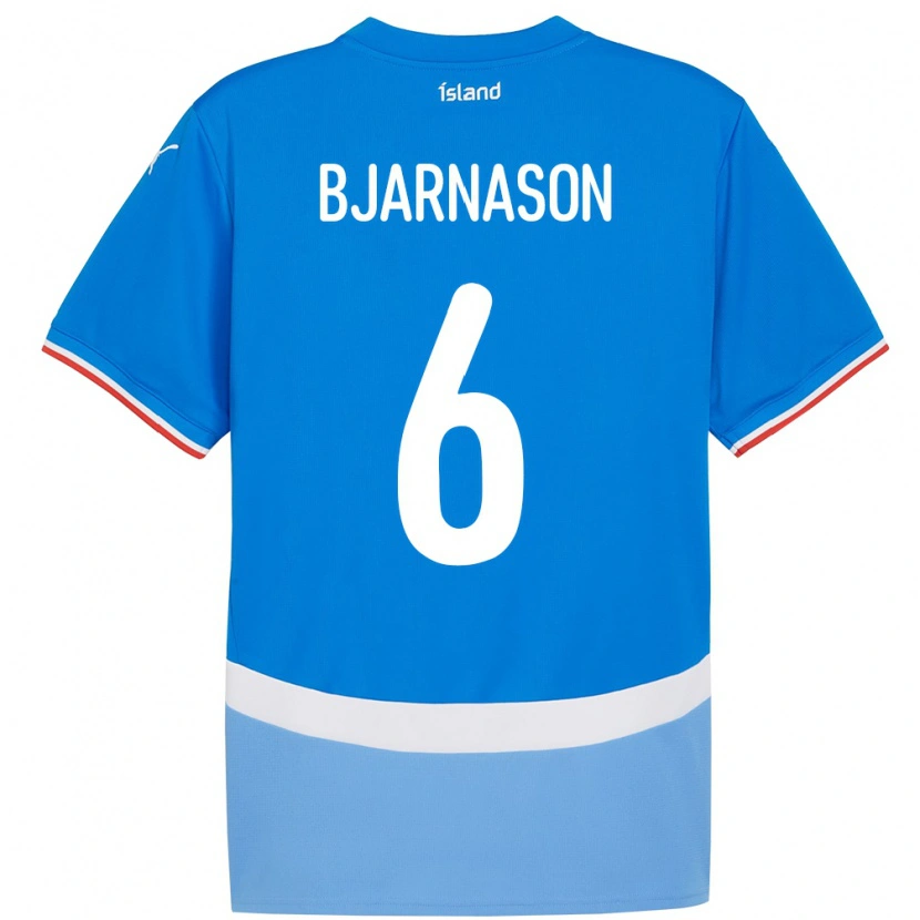 Danxen Kobiety Islandia Jóhannes Kristinn Bjarnason #6 Niebieski Domowa Koszulka 24-26 Koszulki Klubowe