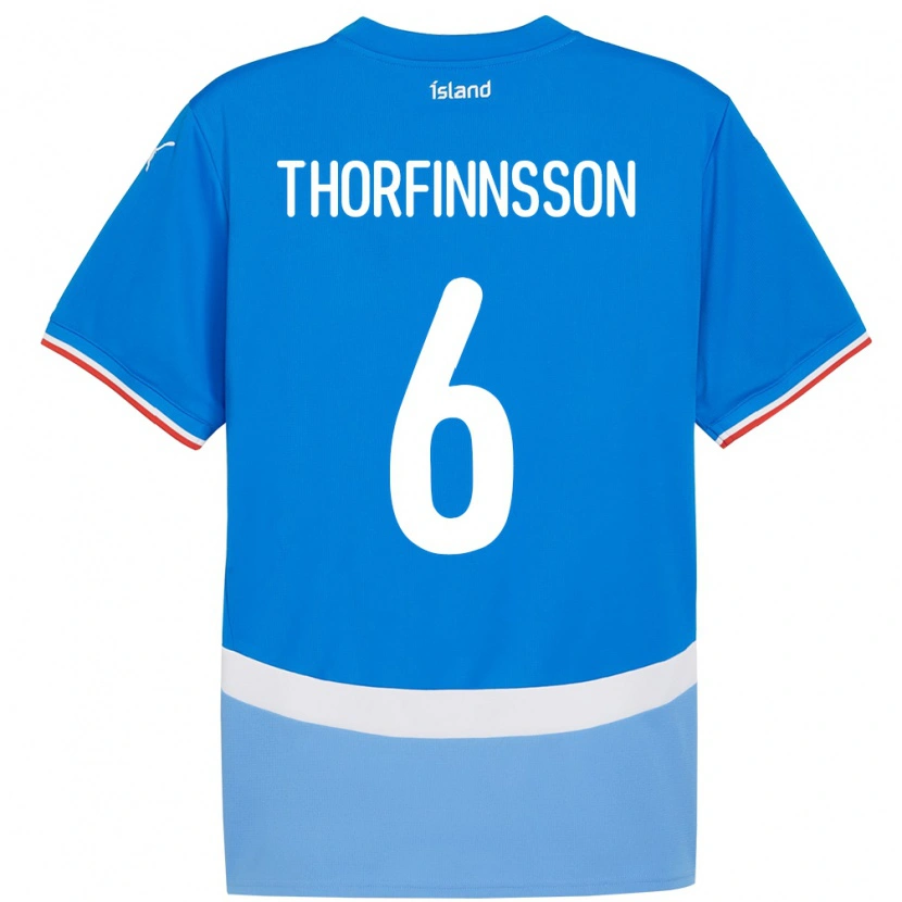 Danxen Kobiety Islandia Mikael Máni Thorfinnsson #6 Niebieski Domowa Koszulka 24-26 Koszulki Klubowe