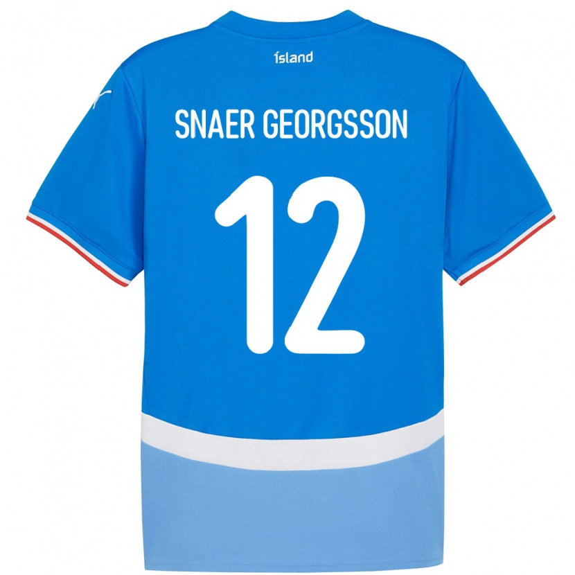 Danxen Kobiety Islandia Halldór Snaer Georgsson #12 Niebieski Domowa Koszulka 24-26 Koszulki Klubowe