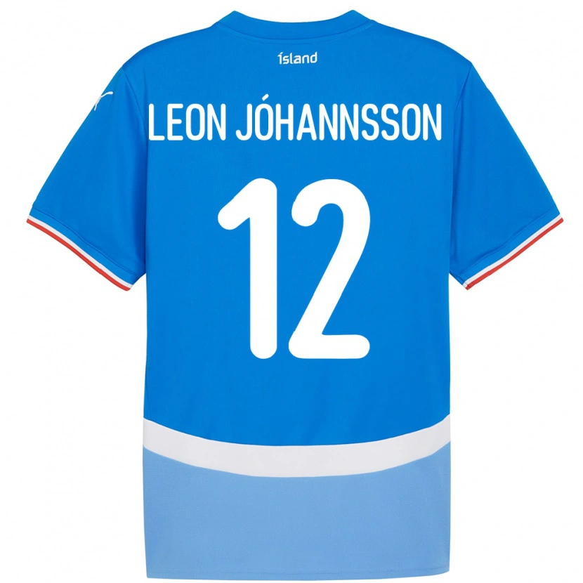 Danxen Kobiety Islandia Marten Leon Jóhannsson #12 Niebieski Domowa Koszulka 24-26 Koszulki Klubowe