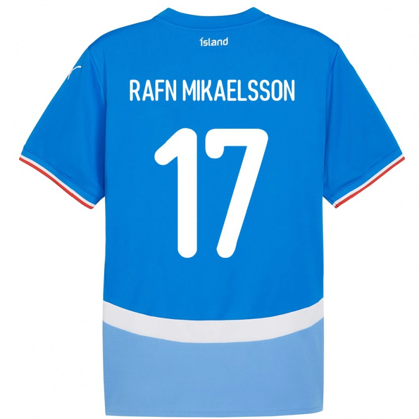 Danxen Kobiety Islandia Hilmir Rafn Mikaelsson #17 Niebieski Domowa Koszulka 24-26 Koszulki Klubowe