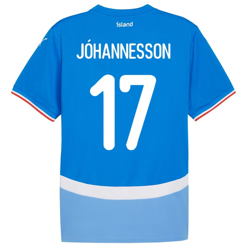 Danxen Kobiety Islandia Daniel Jóhannesson #17 Niebieski Domowa Koszulka 24-26 Koszulki Klubowe