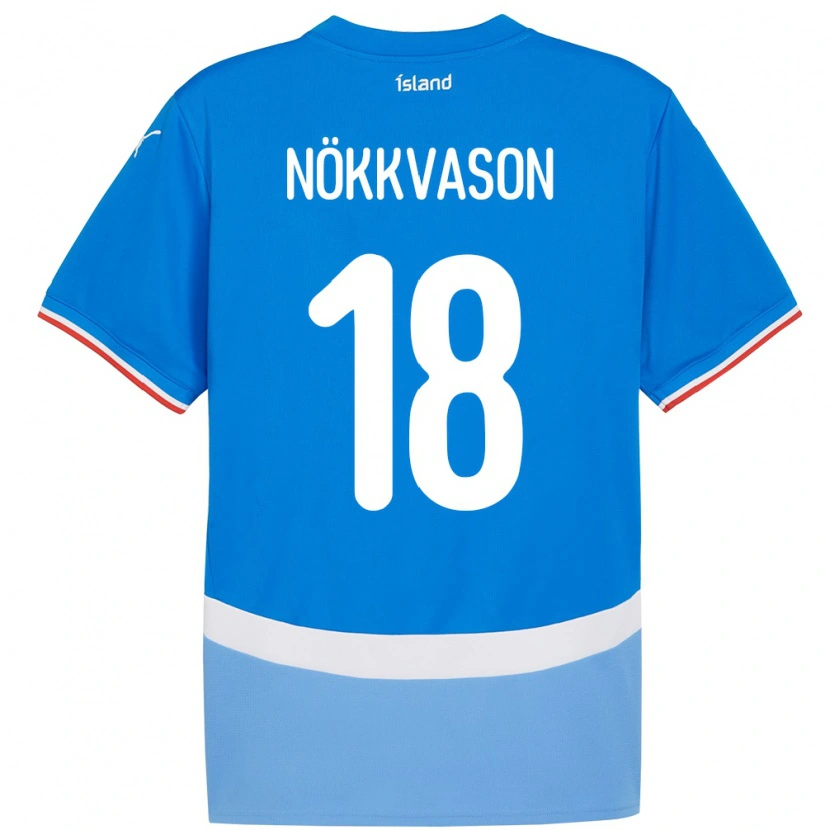 Danxen Kobiety Islandia Gudmundur Baldvin Nökkvason #18 Niebieski Domowa Koszulka 24-26 Koszulki Klubowe