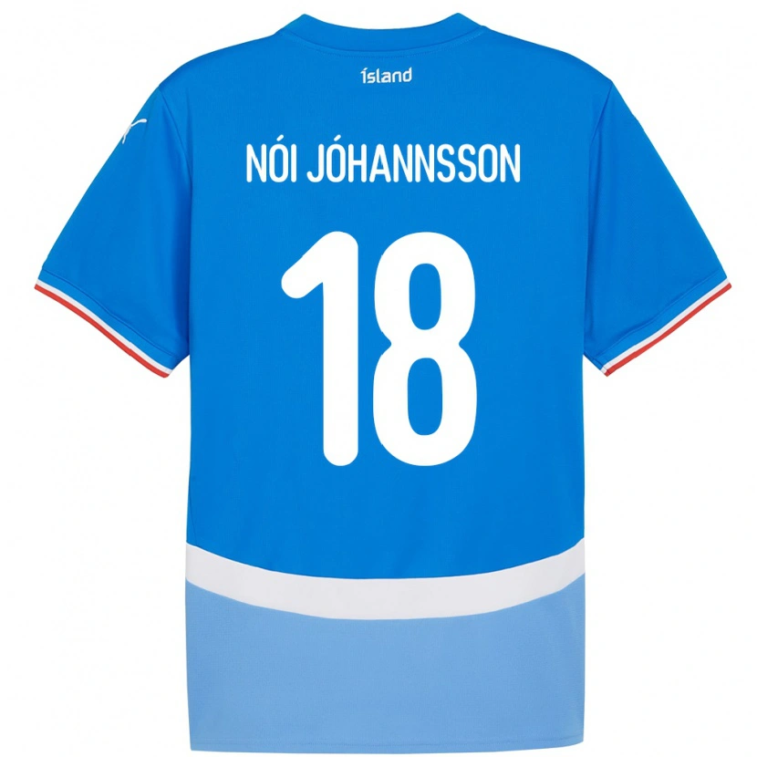 Danxen Kobiety Islandia Sigurdur Nói Jóhannsson #18 Niebieski Domowa Koszulka 24-26 Koszulki Klubowe