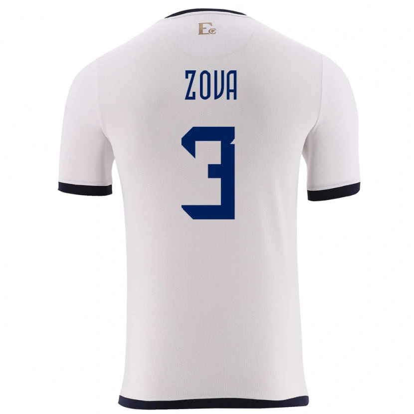 Danxen Kobiety Ecuador Alex Zova #3 Biały Wyjazdowa Koszulka 24-26 Koszulki Klubowe