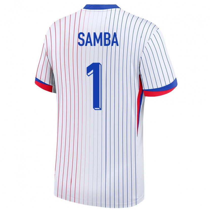 Danxen Kobiety Francja Brice Samba #1 Biały Wyjazdowa Koszulka 24-26 Koszulki Klubowe
