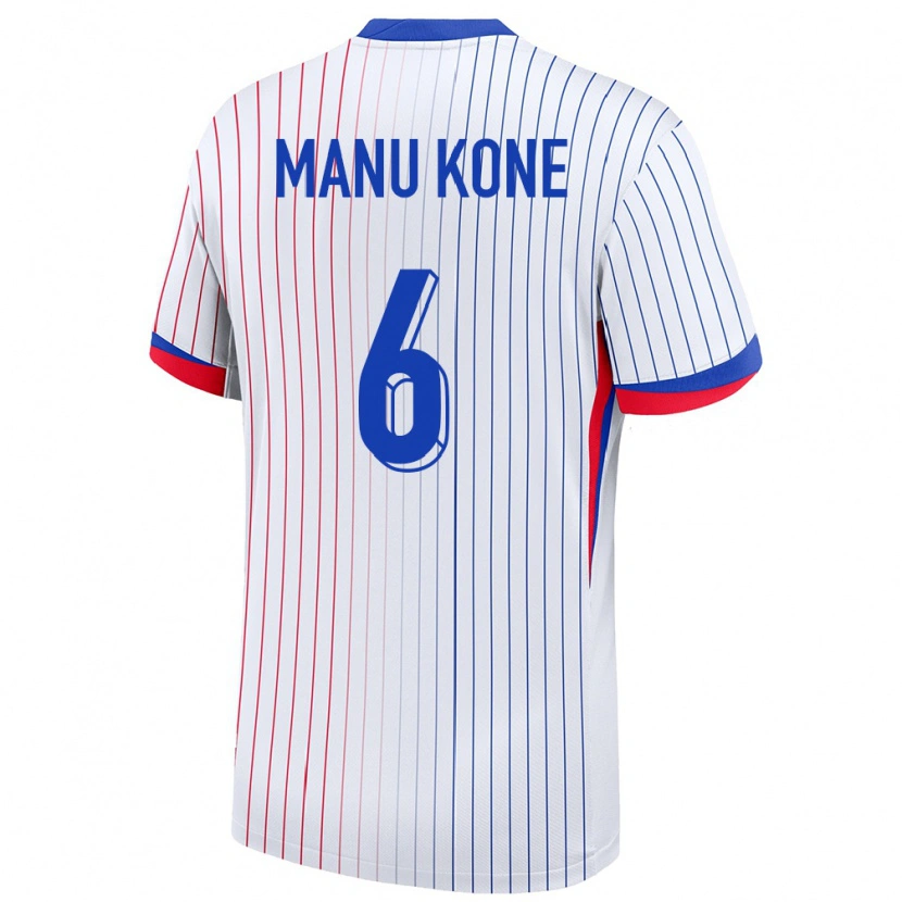 Danxen Kobiety Francja Manu Koné #6 Biały Wyjazdowa Koszulka 24-26 Koszulki Klubowe