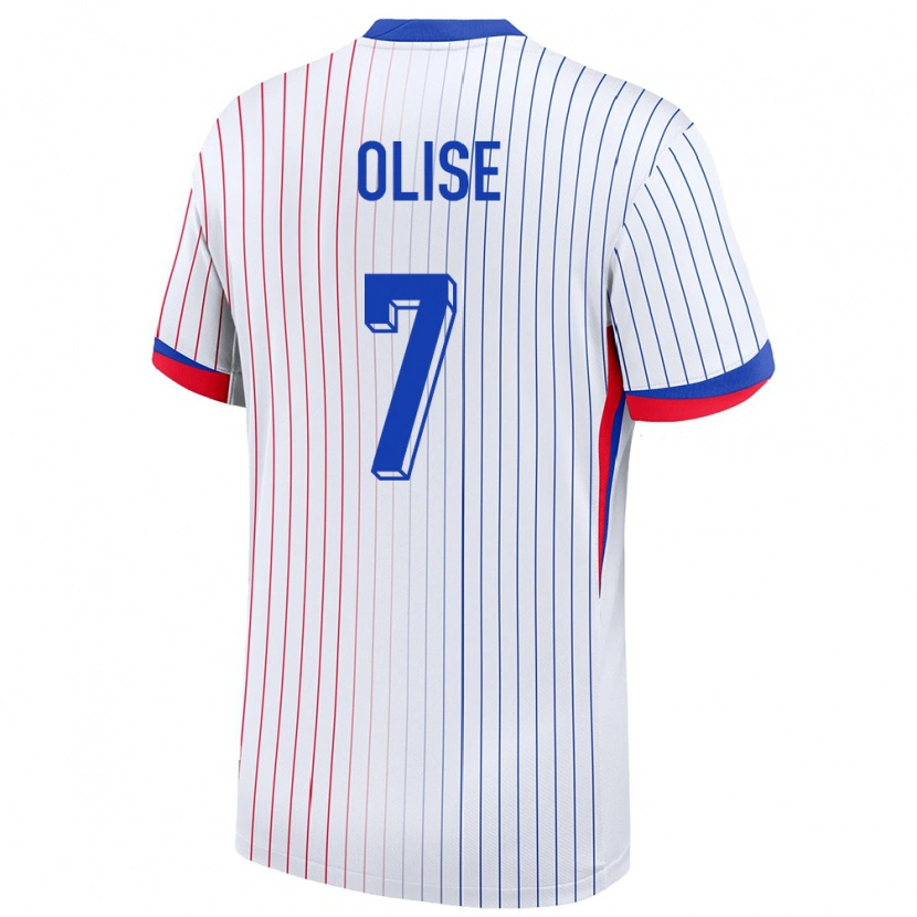 Danxen Kobiety Francja Michael Olise #7 Biały Wyjazdowa Koszulka 24-26 Koszulki Klubowe