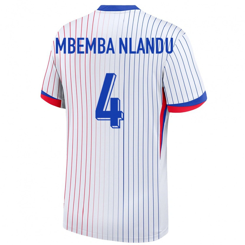 Danxen Kobiety Francja Emmanuel Mbemba Nlandu #4 Biały Wyjazdowa Koszulka 24-26 Koszulki Klubowe