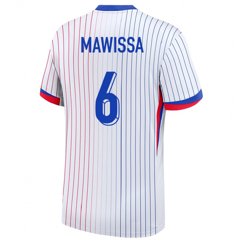 Danxen Kobiety Francja Christian Mawissa #6 Biały Wyjazdowa Koszulka 24-26 Koszulki Klubowe