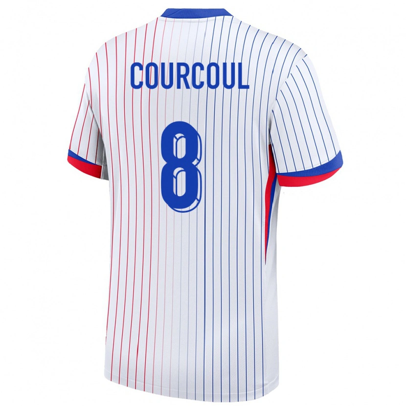 Danxen Kobiety Francja Marius Courcoul #8 Biały Wyjazdowa Koszulka 24-26 Koszulki Klubowe