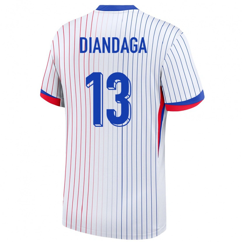 Danxen Kobiety Francja Hermann Diandaga #13 Biały Wyjazdowa Koszulka 24-26 Koszulki Klubowe