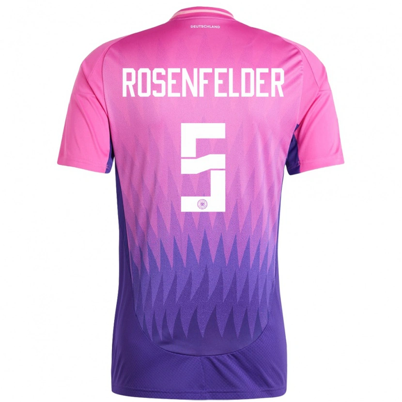 Danxen Kobiety Niemcy Max Rosenfelder #5 Różowy Fiolet Wyjazdowa Koszulka 24-26 Koszulki Klubowe