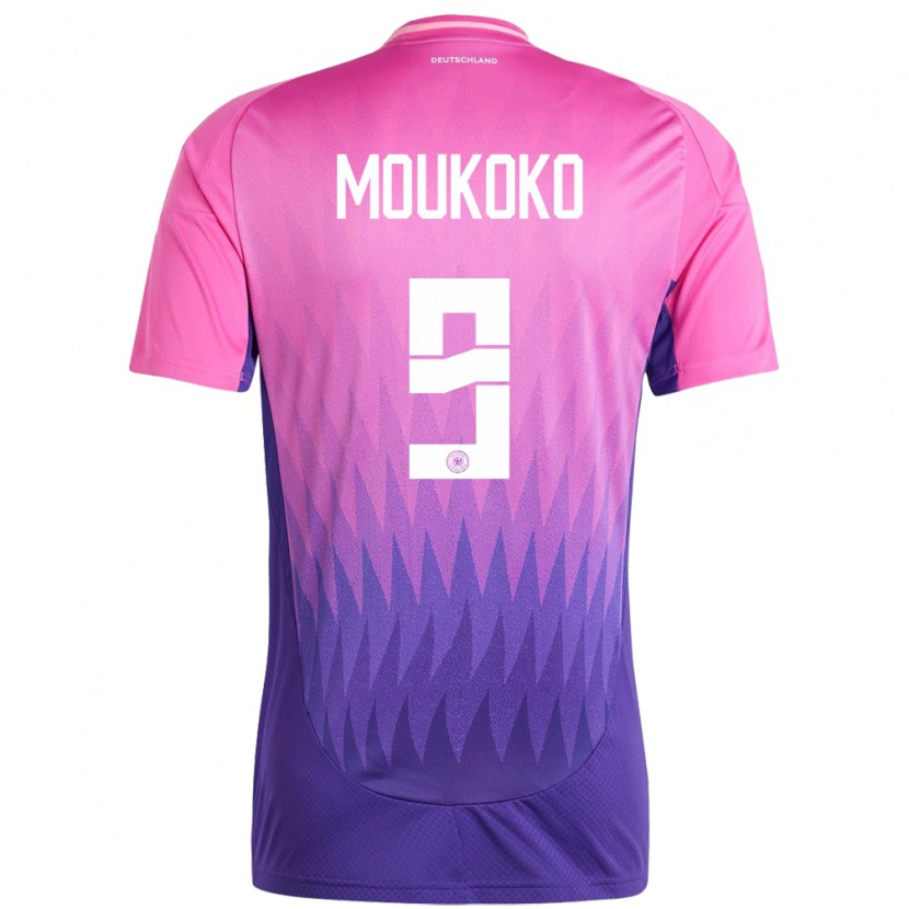 Danxen Kobiety Niemcy Youssoufa Moukoko #9 Różowy Fiolet Wyjazdowa Koszulka 24-26 Koszulki Klubowe