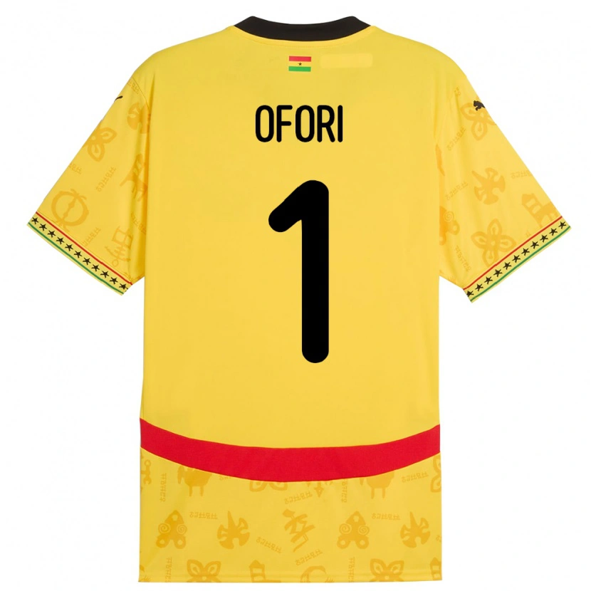 Danxen Kobiety Ghana Richard Ofori #1 Żółty Wyjazdowa Koszulka 24-26 Koszulki Klubowe