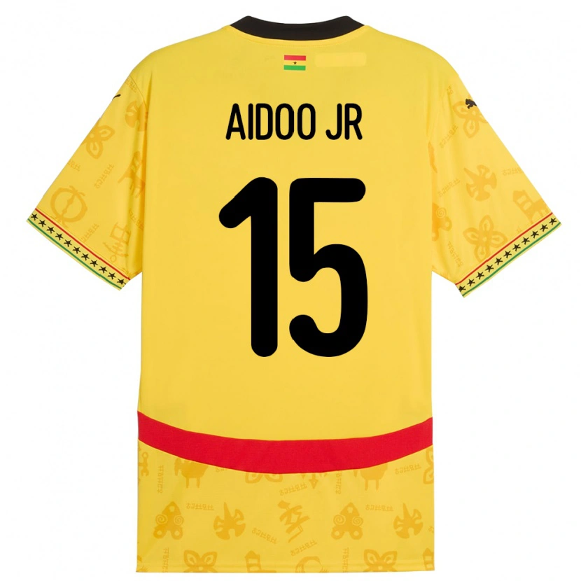 Danxen Kobiety Ghana Joseph Aidoo #15 Żółty Wyjazdowa Koszulka 24-26 Koszulki Klubowe