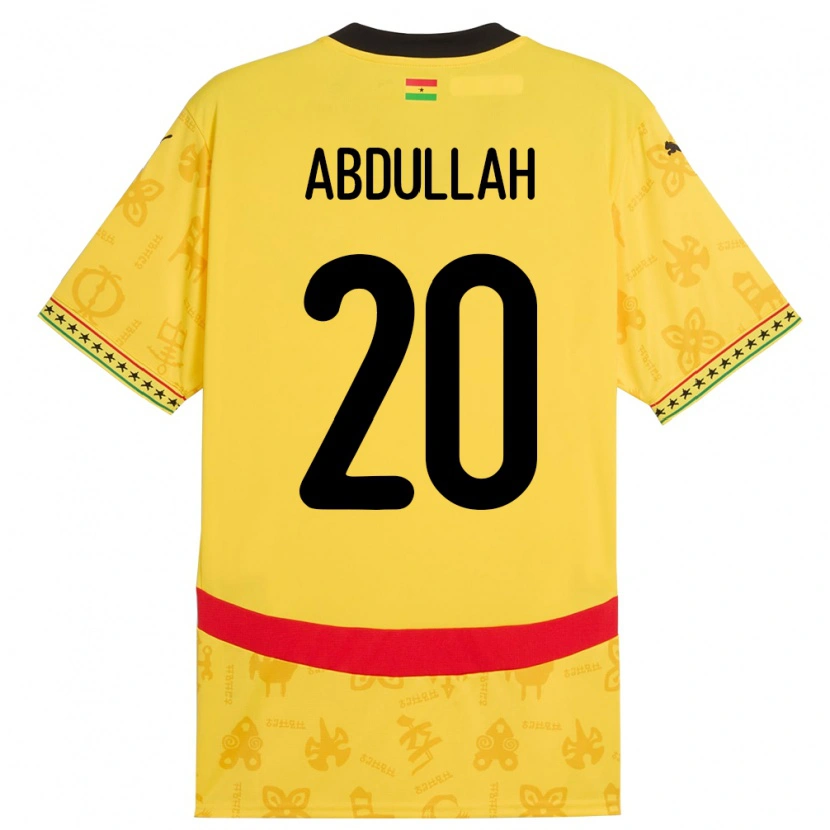 Danxen Kobiety Ghana Razak Abdullah #20 Żółty Wyjazdowa Koszulka 24-26 Koszulki Klubowe