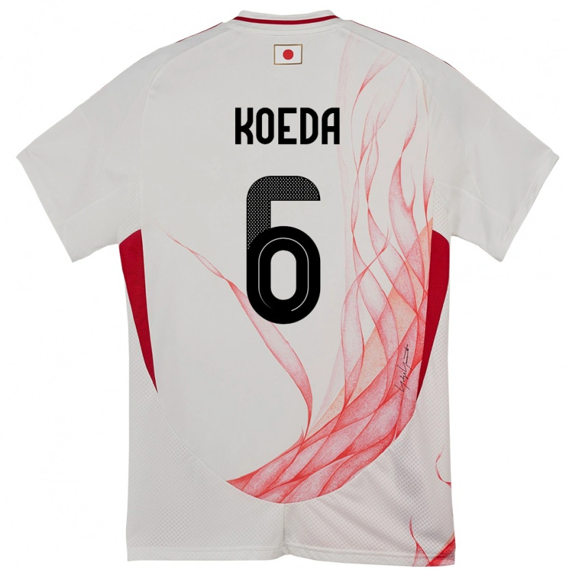 Danxen Kobiety Japonia Sakutaro Koeda #6 Biały Wyjazdowa Koszulka 24-26 Koszulki Klubowe