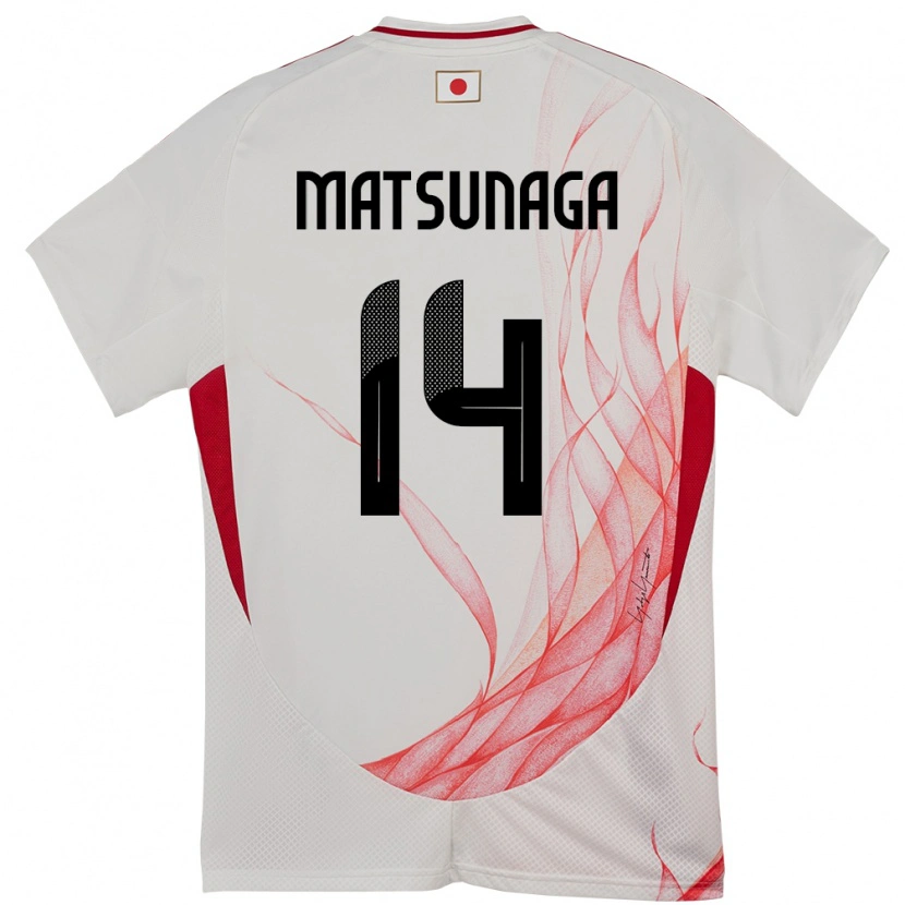 Danxen Kobiety Japonia Kaito Matsunaga #14 Biały Wyjazdowa Koszulka 24-26 Koszulki Klubowe