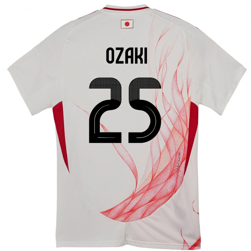 Danxen Kobiety Japonia Kairu Ozaki #25 Biały Wyjazdowa Koszulka 24-26 Koszulki Klubowe