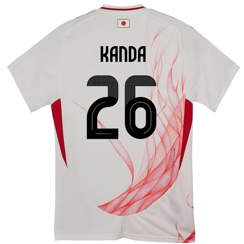 Danxen Kobiety Japonia Hiroto Kanda #26 Biały Wyjazdowa Koszulka 24-26 Koszulki Klubowe